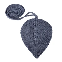 boho macrame curtain strap cotton thread leaf ornaments tieback buckle hand woven wall hanging home decoration