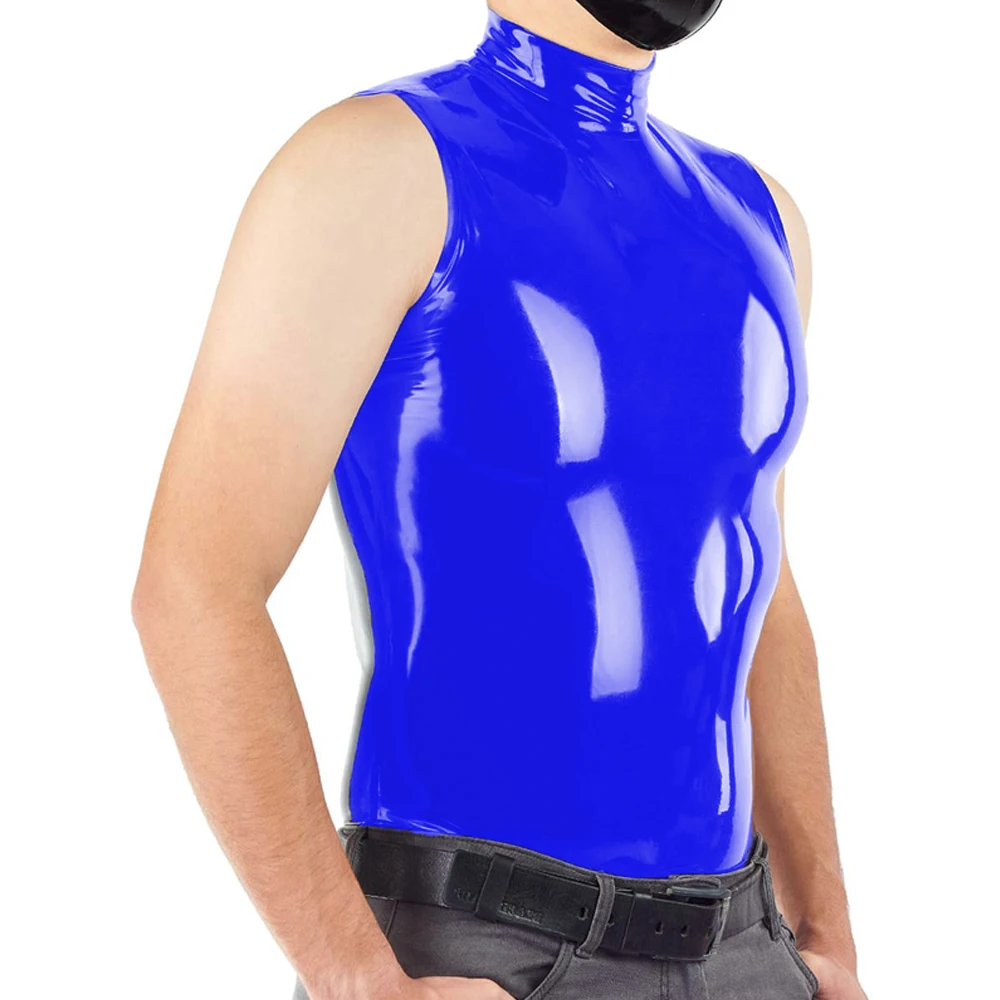 Майка женская облегающая без рукавов готический топ с высоким воротником