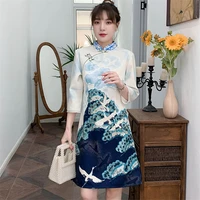 2021 plus size 3xl 4xl fashion elegant modern cheongsam dress for women party casual summer qipao traditional chinese clothing
