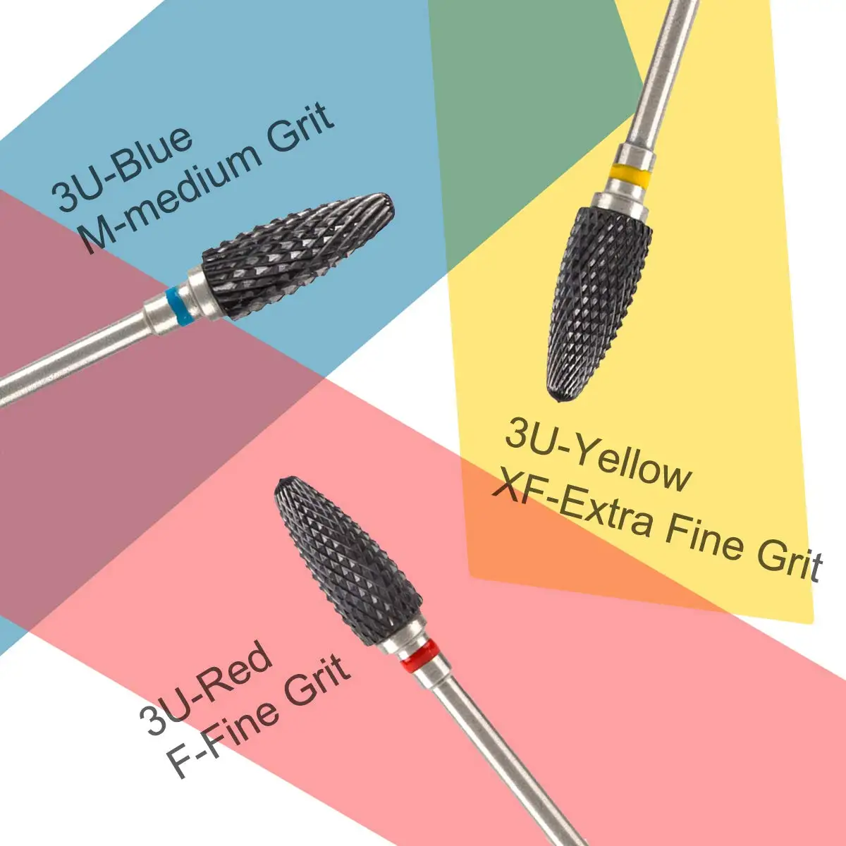 

3/32''(2.35mm) Ceramic Nail Drill Bits for Manicure Pedicure Cuticle Remove Electric Nail Filing Bit Heads for Acrylic Nails