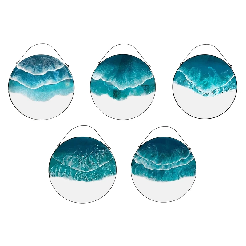 

Oceans Wave Stained Suncatcher, Window Hangings Decor, Windows Decor Pendant, Windows Panel Ornament For Home Decor