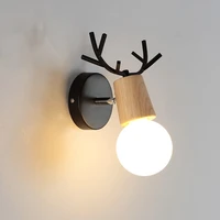 led wall lamp creative wall pendant lamp 5w modern nordic wrought iron wooden bedroom bedside lamp wrought iron light nordico