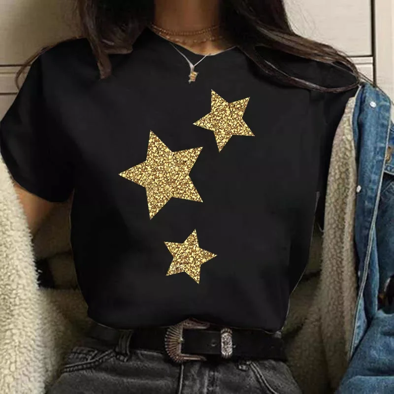 

NEW IN Womens Cartoon Graphic Star Printing T-shirts 90s Girls Style Casual Fashion Aesthetic Printed Female Kawaii Tops Tees