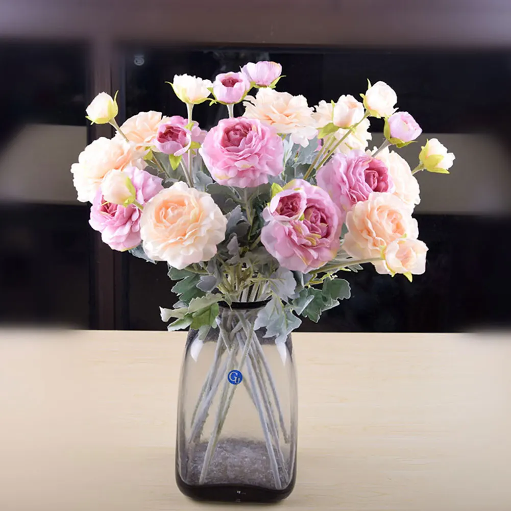 

48cm 2 Heads Artificial Flower Elegant Home Decor Table Centerpiece Living Room