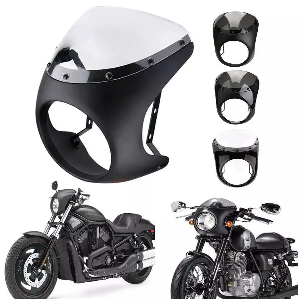

DIY Motorcycle Lampshade headlight shade 7inch Cafe Racer Headlight Fairing Motorcycle Windshield Wind Screen