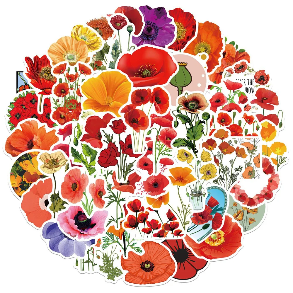 

10/30/50PCS Creative Cartoon Flower Graffiti Sticker Decoration Living Room Luggage Notebook Thermos Mug Waterproof Wholesale