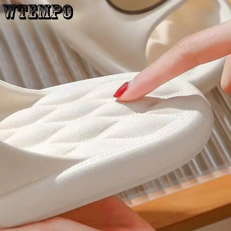 WTEMPO Solid Bear Slippers Cartoon Graffiti Shoes Women Summer Flip-Flops Beach Sandals Thick Platform Soft Casual Slippers