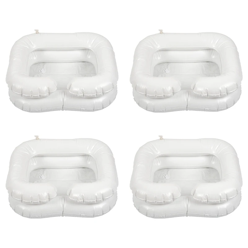 

4X Inflatable Shampoo Basin For The Disabled Elderly Portable Hair Washing Basin Drain Tube Bed Rest Nursing Aid Sink
