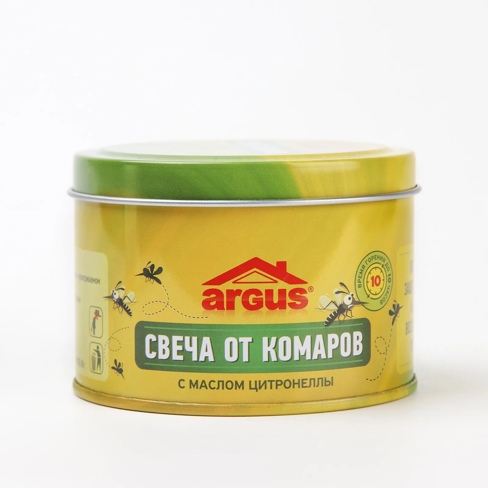 Антимоскитная свеча ARGUS, с маслом цитронеллы, банка с крышкой, 80 г 9583206 (art.: 3920c141ef2d5) - 3920c141ef2d5
