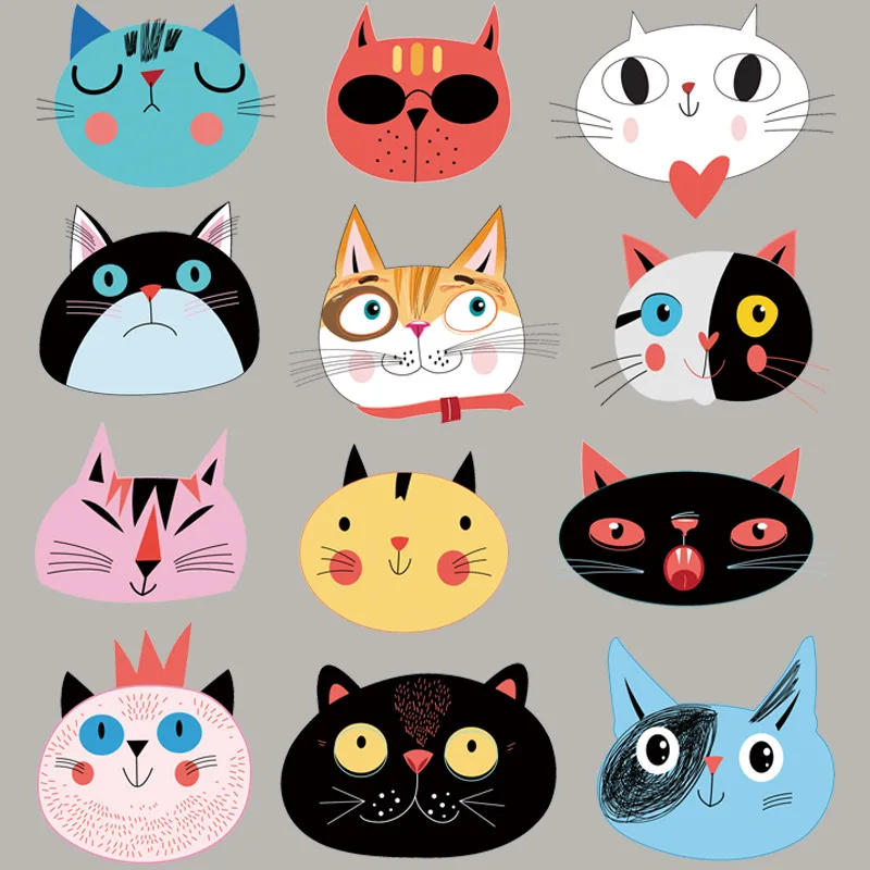 

Color CAT Clothing Thermoadhesive Patches Set Iron on Patches for Clothing Jacket Diy Vinyl Thermo Transfer Stickers Appliques