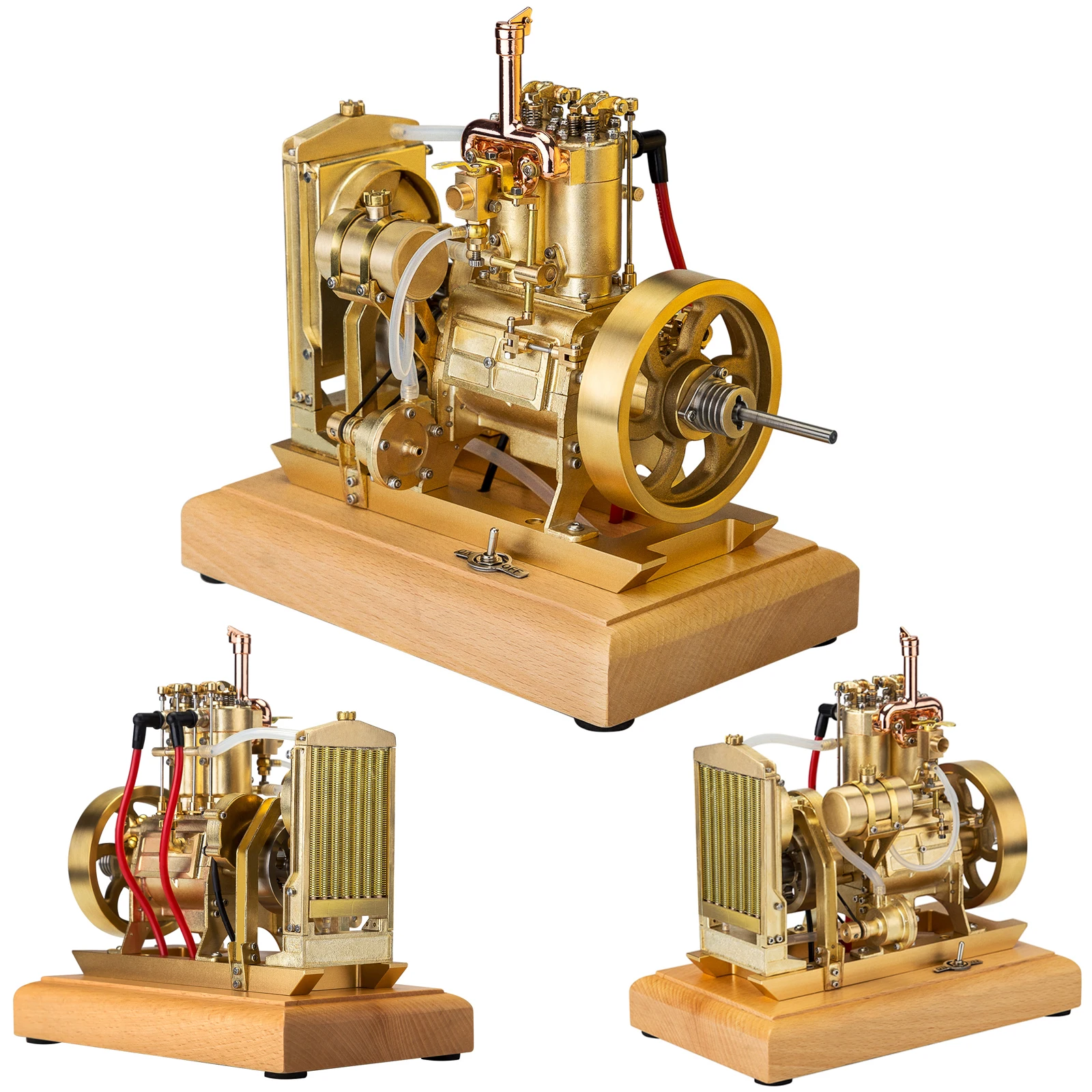 

5CC Vertical Twin-cylinder 4-stroke Water-cooled Gasoline Engine Internal Combustion Engine Model with Governor Educational Toys