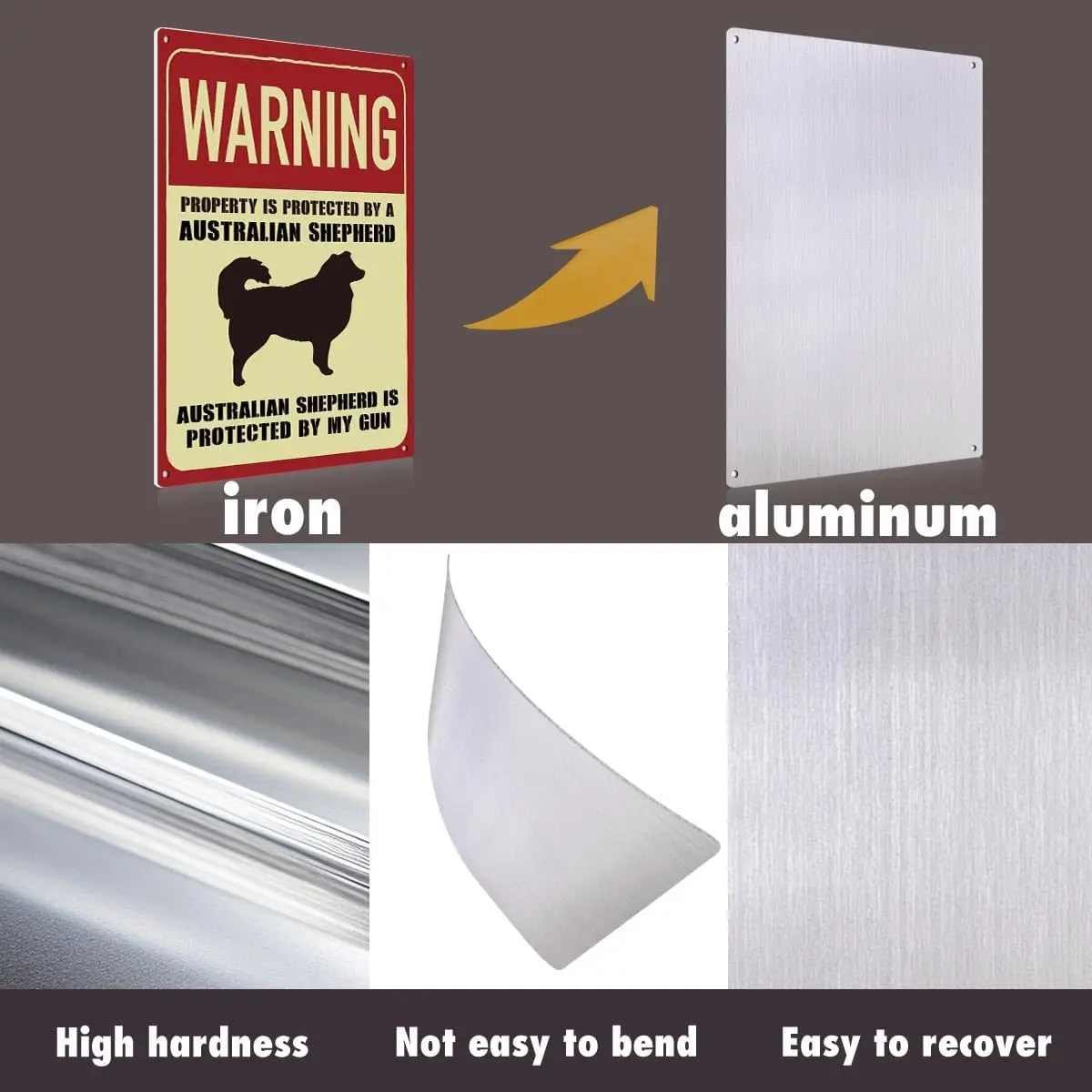 Lumnum Plte 743 Wrnng Sgns для Property Frmhouse rt Decor s Protected By ustrln Sheph lumnum Plques дома