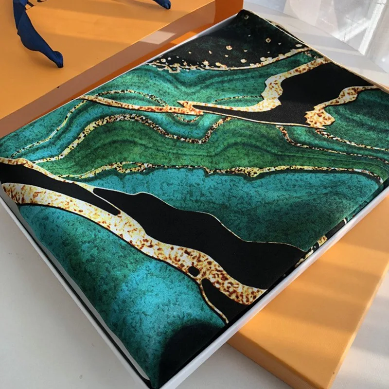 Стеклянный шелковый шарф Ginkgo Шелковый женский для весны и осени из шелка