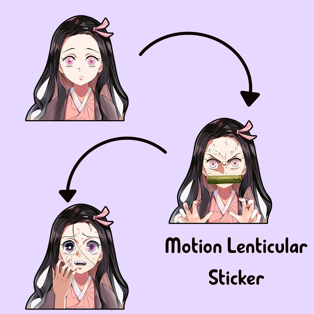

Nezuko Sticker Demon Slayer Motion Sticker Kimetsu No Yaiba Lenticular Waterproof Decals for Cars,Laptop, Refrigerator, Etc