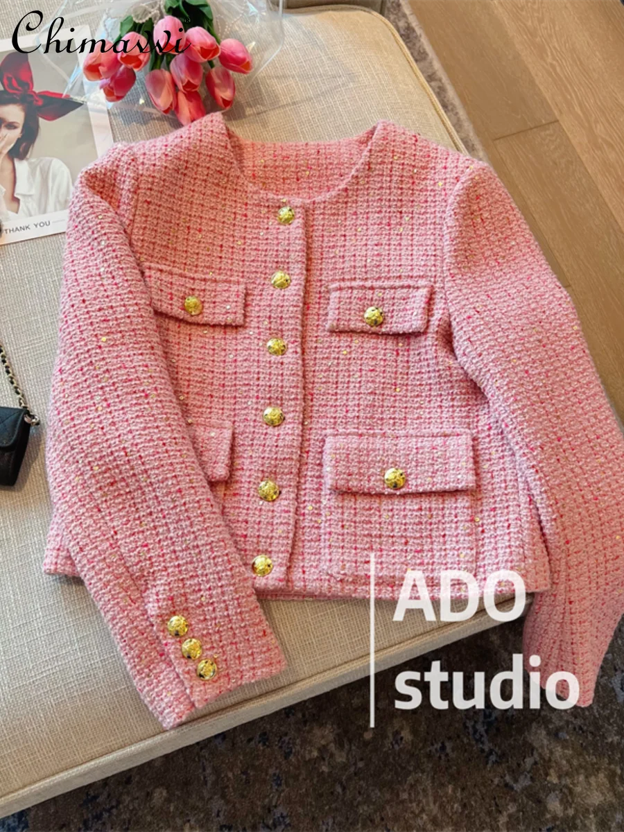 

French Style Coat for Women 2022 Autumn New Fashion High-Grade Temperament Socialite Slimming Long Sleeve Jacket All-Matching