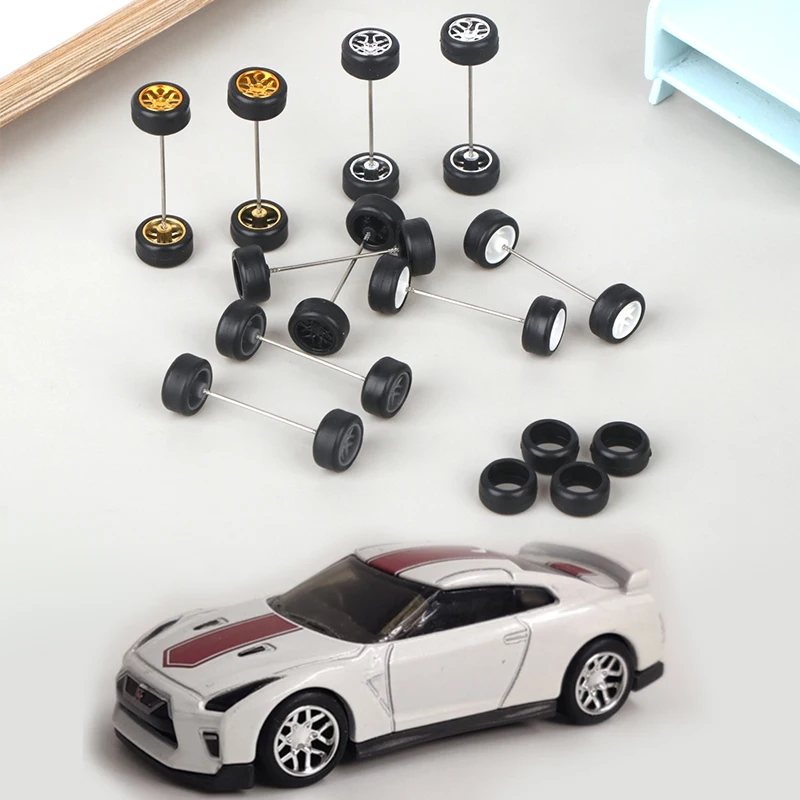 

1 комплект 1:64 автомобильные колеса, шина для Hotwheels, резиновая шина с моделью колесной оси, модифицированные детали для автомобиля «сделай са...