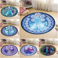 disney cartoon anime round carpet rug non slip gaming mat absorbent floor mat princess of the snow kingdom rugs for girls room