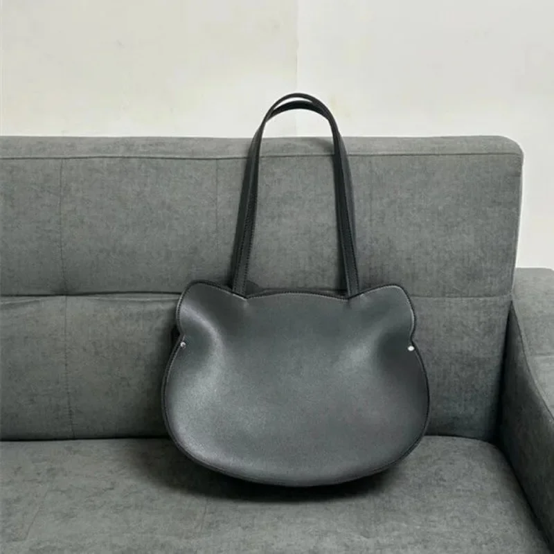 MBTI Чистая черная сумка на плечо для женщин Hello Kitty из искусственной кожи