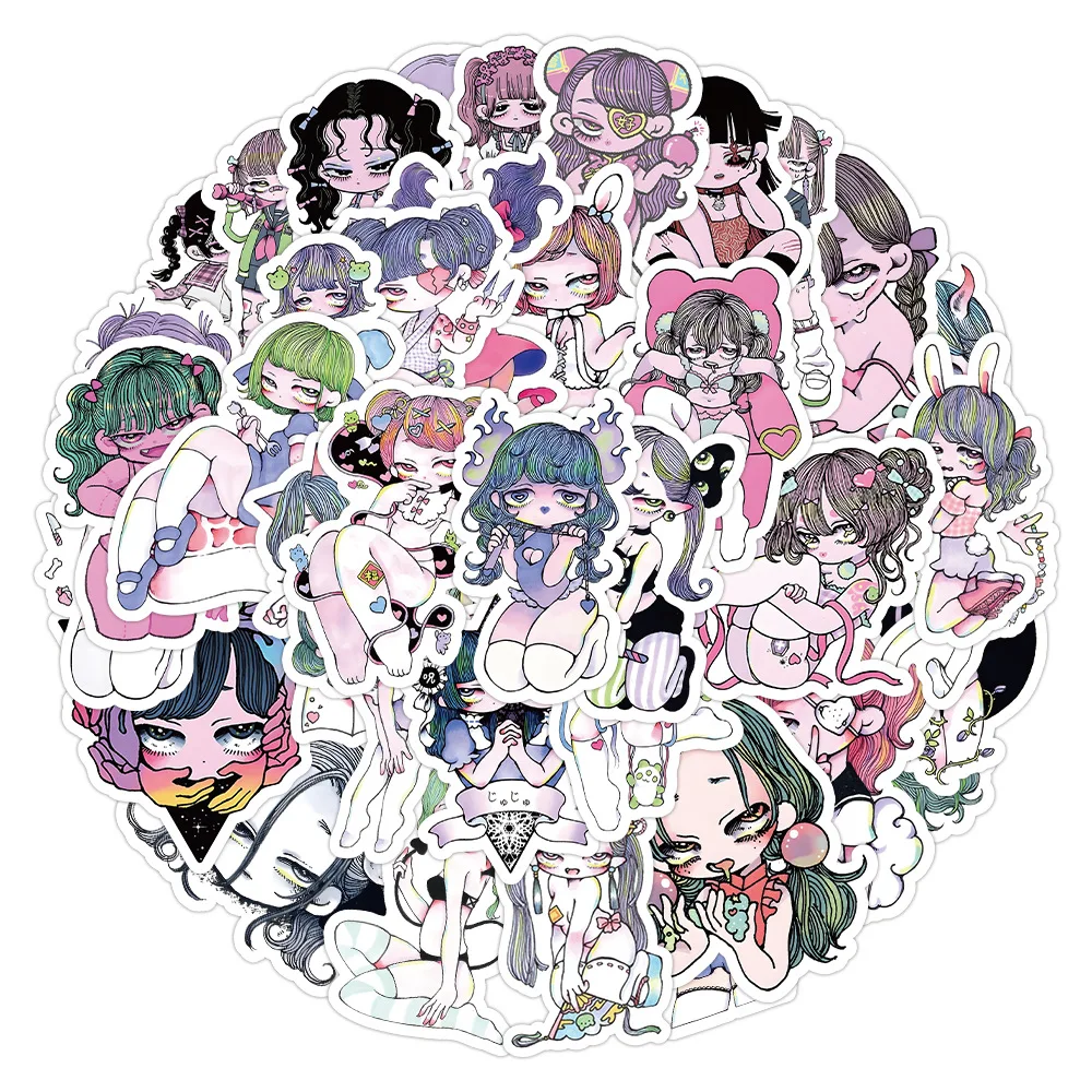 

10/50 шт., наклейки для девочек в стиле ретро