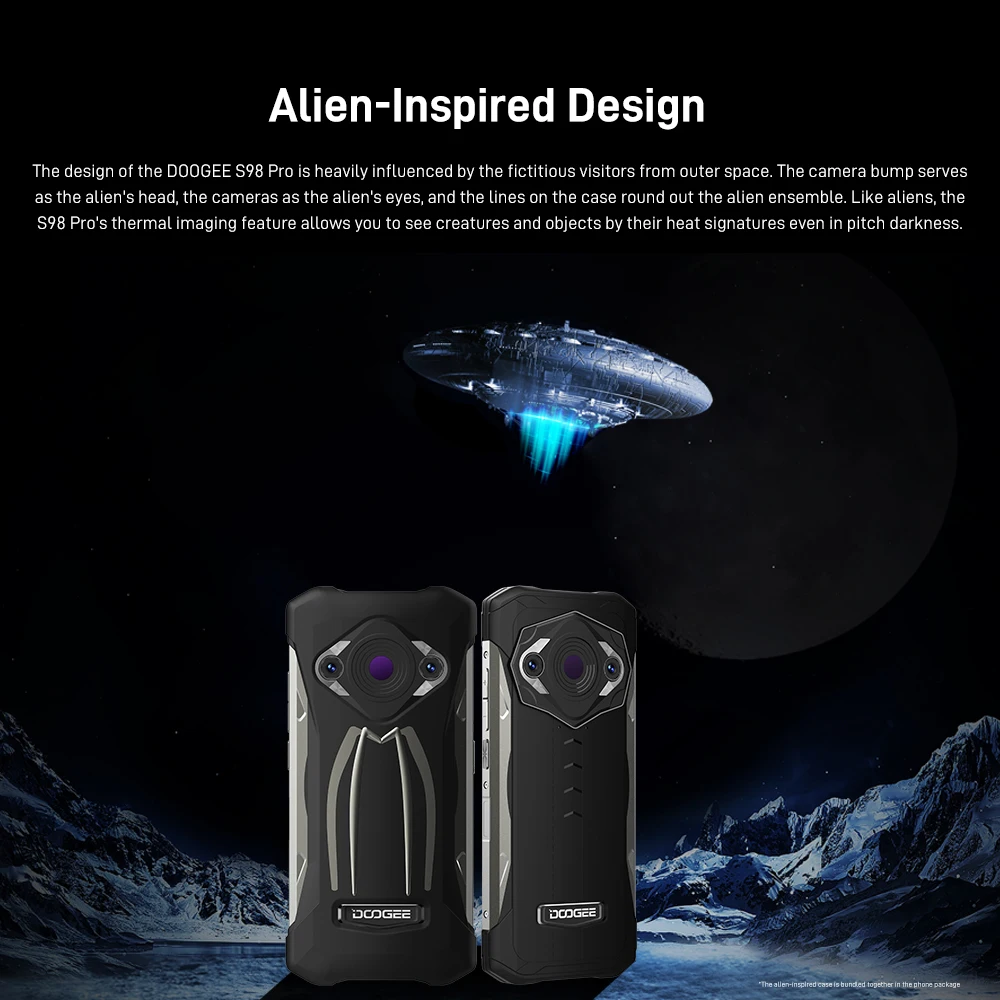 DOOGEE S98 Pro IP68/69 Android 12 Rugged Phone Thermal Imaging Camera Phone Helio G96 8GB+256GB Cellphone 15W Wireless Charging
