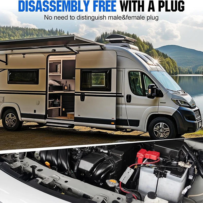 Андерсон коннектор 50A комплект штекер 8 guage 30 см Аккумуляторные кабели