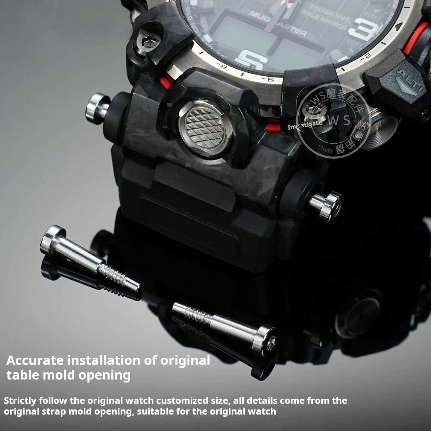 Фото Для часов Casio G-SHOCK GWG-2000 GWG2000 Big Mud King Series Корпус и ремешок Соединительные крепежные стальные винты Металлическая гайка Боковые винты №1