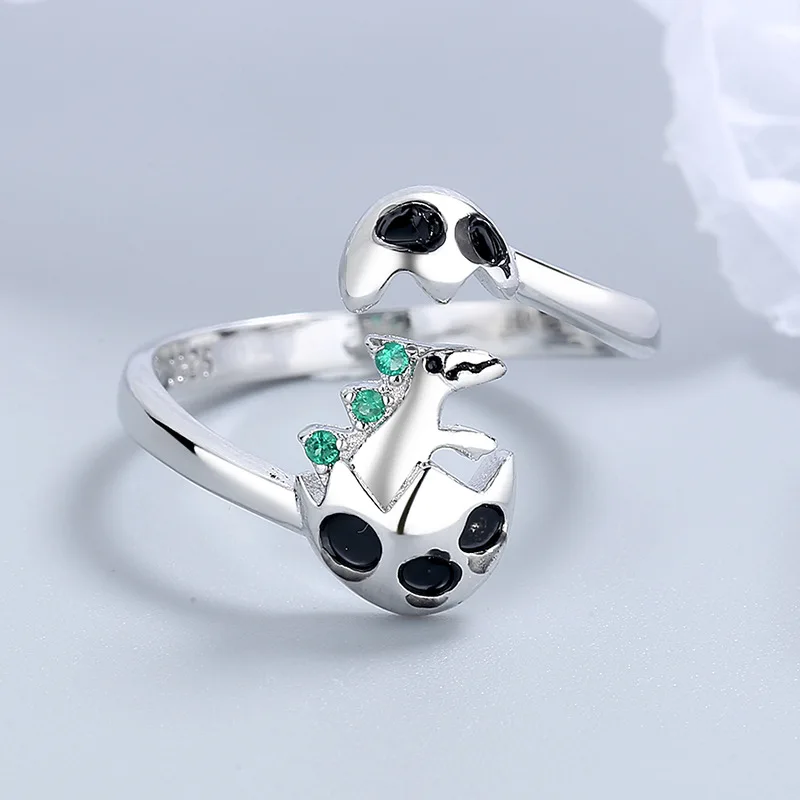 

Creative Dinosaur Rings For Women Stainless Steel Silver Color Adjustable Ring Party Aesthetic Jewelry Gift Bijoux Femme