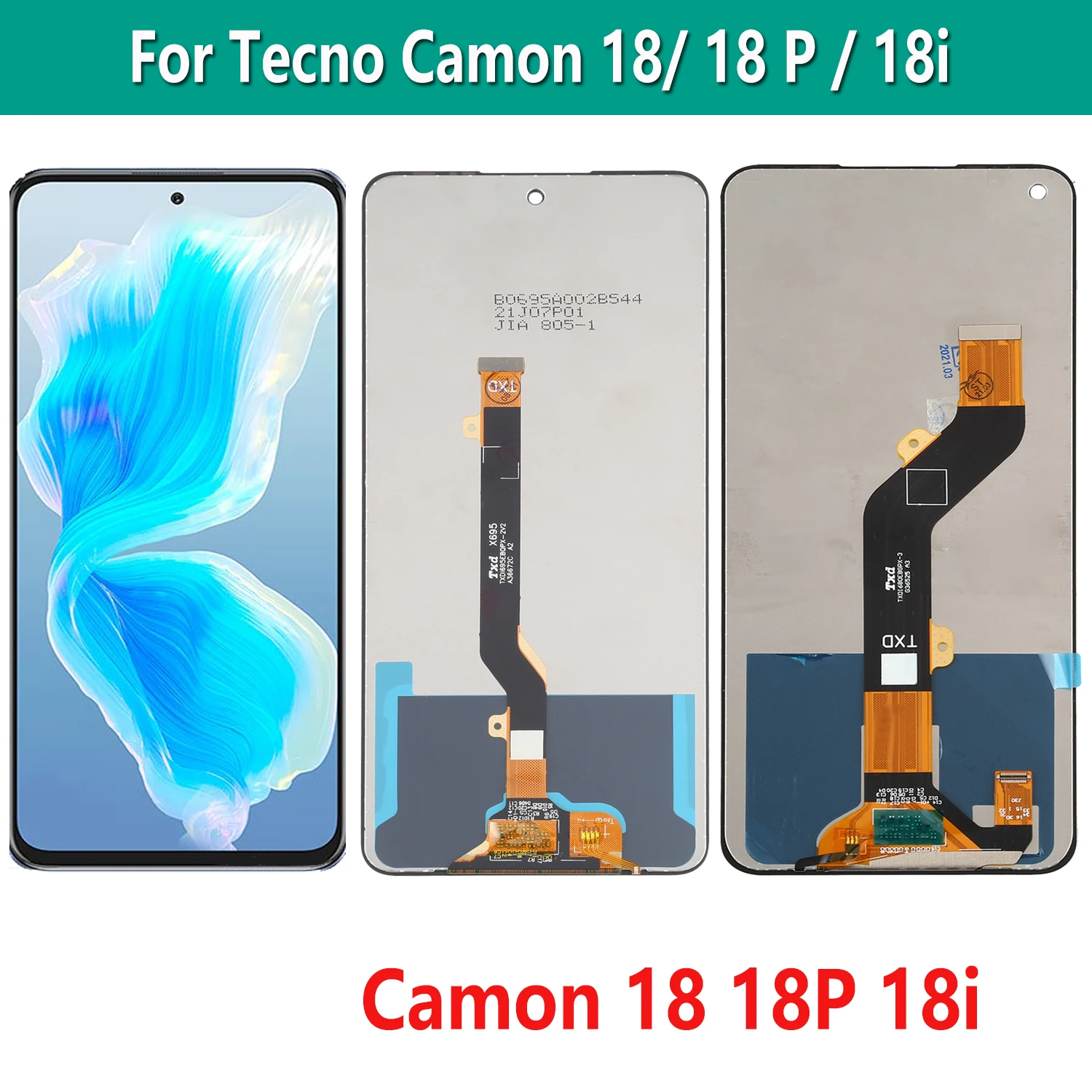 

Origianl For Tecno Camon 18 P 18P CH7n CH7 CH6 CH6n LCD Display Touch Screen Digiziter Assembly For Tecno Camon 18i CG6 Display