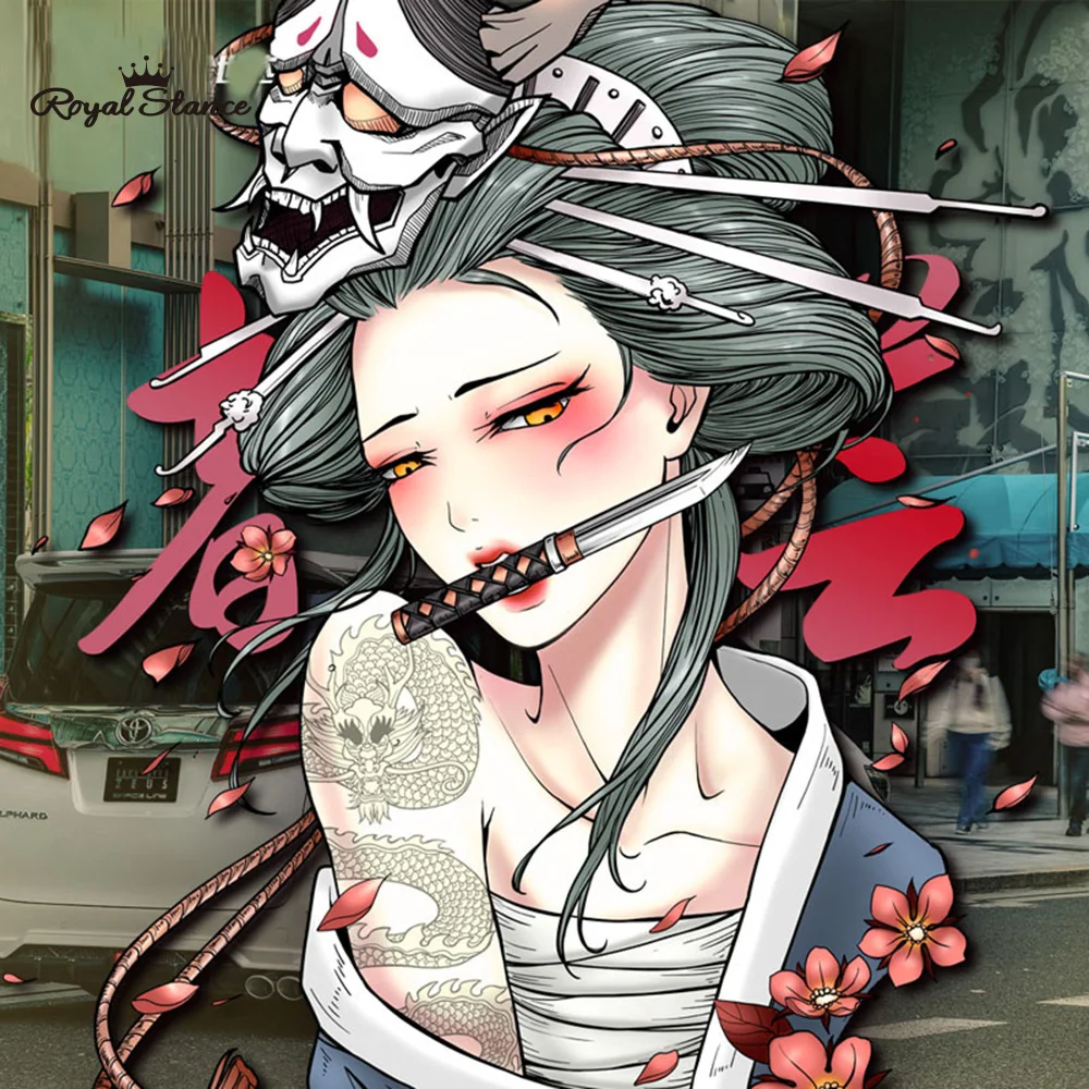 Очаровательные Японские Автомобильные Наклейки с Королевской стойкой гейши