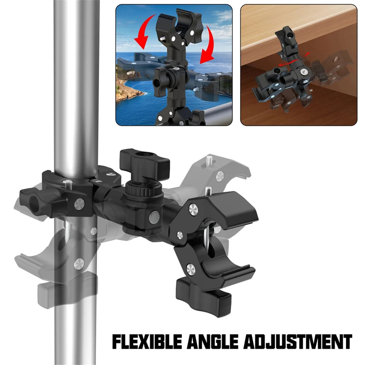 Двойной зажим кронштейн волшебный для камеры Gopro Insta 360 монитор светодиодный