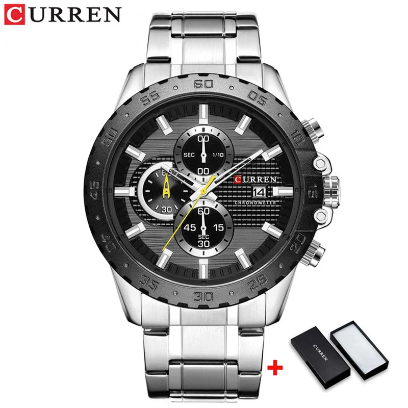 

Часы CURREN Мужские наручные кварцевые, роскошные повседневные деловые изысканные, из нержавеющей стали