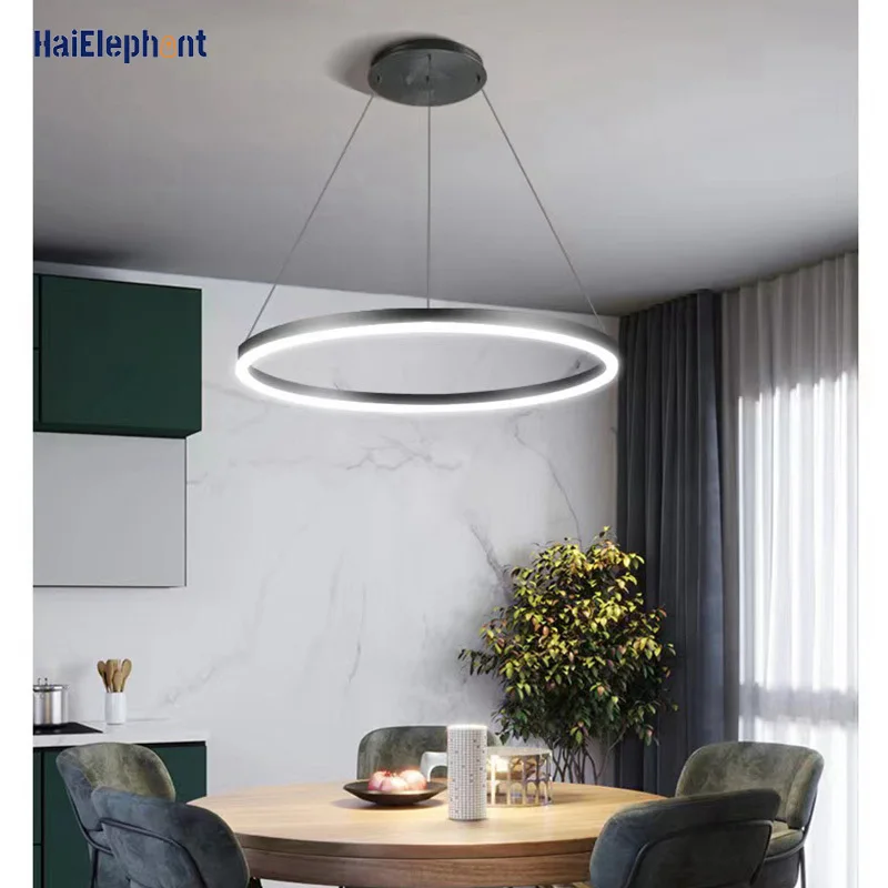 

Led Circle Chandelier For Living Dining Room Kitchen Restaurant Ring Ceiling Lights Minimalism Hanging Lamp Home Decor