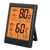 digital hygrometer indoor thermometer humidity meter room thermometer with temperature and humidity monitor black