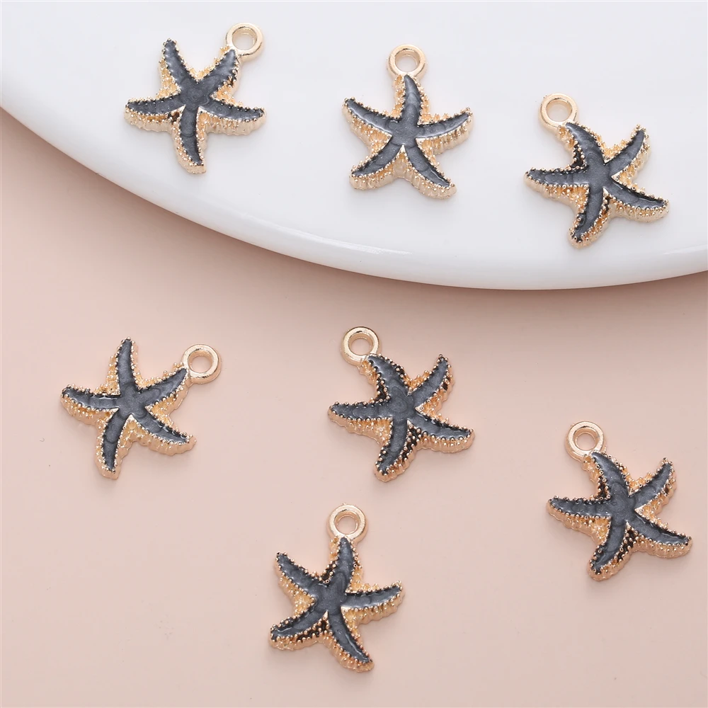 

10 шт./компл. летние милые аксессуары для девушек в виде морской звезды эмалированные подвески из смолы женские ювелирные изделия подвеска о...