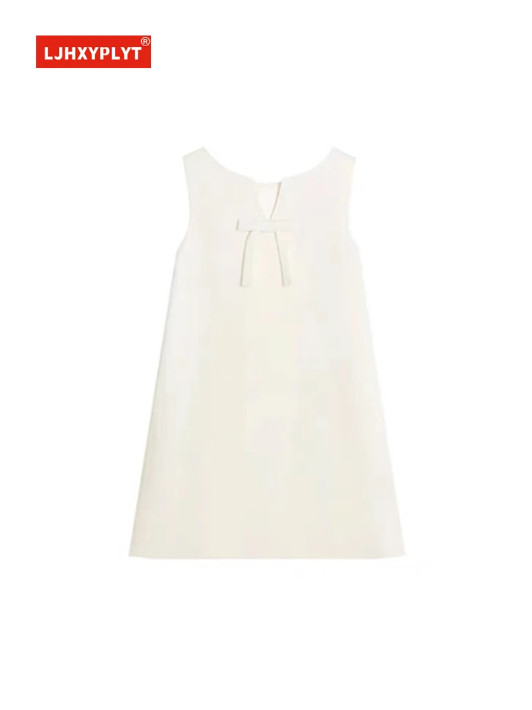 

Front And Back Two Wearing Acetate Blend Sleeveless Dress Summer New Temperament Vest Small White Short Skirt Female