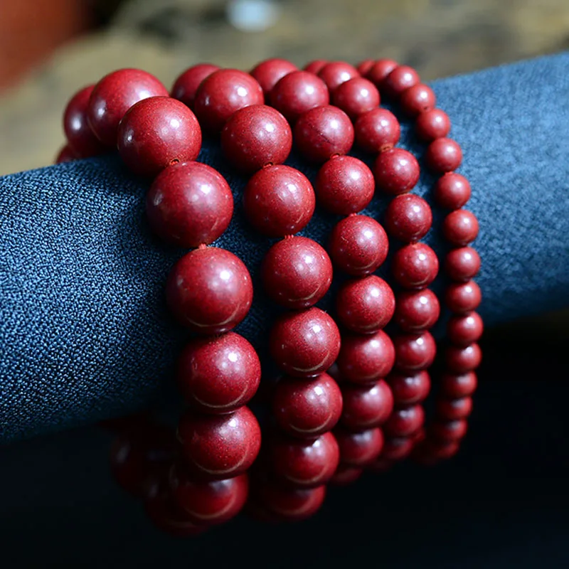 

Natural Red Organic Cinnabar Beads Bracelets Amulet Lovers Jade Stone Bracelet Men Women Jewelry Accessories Gifts Drop Shipping