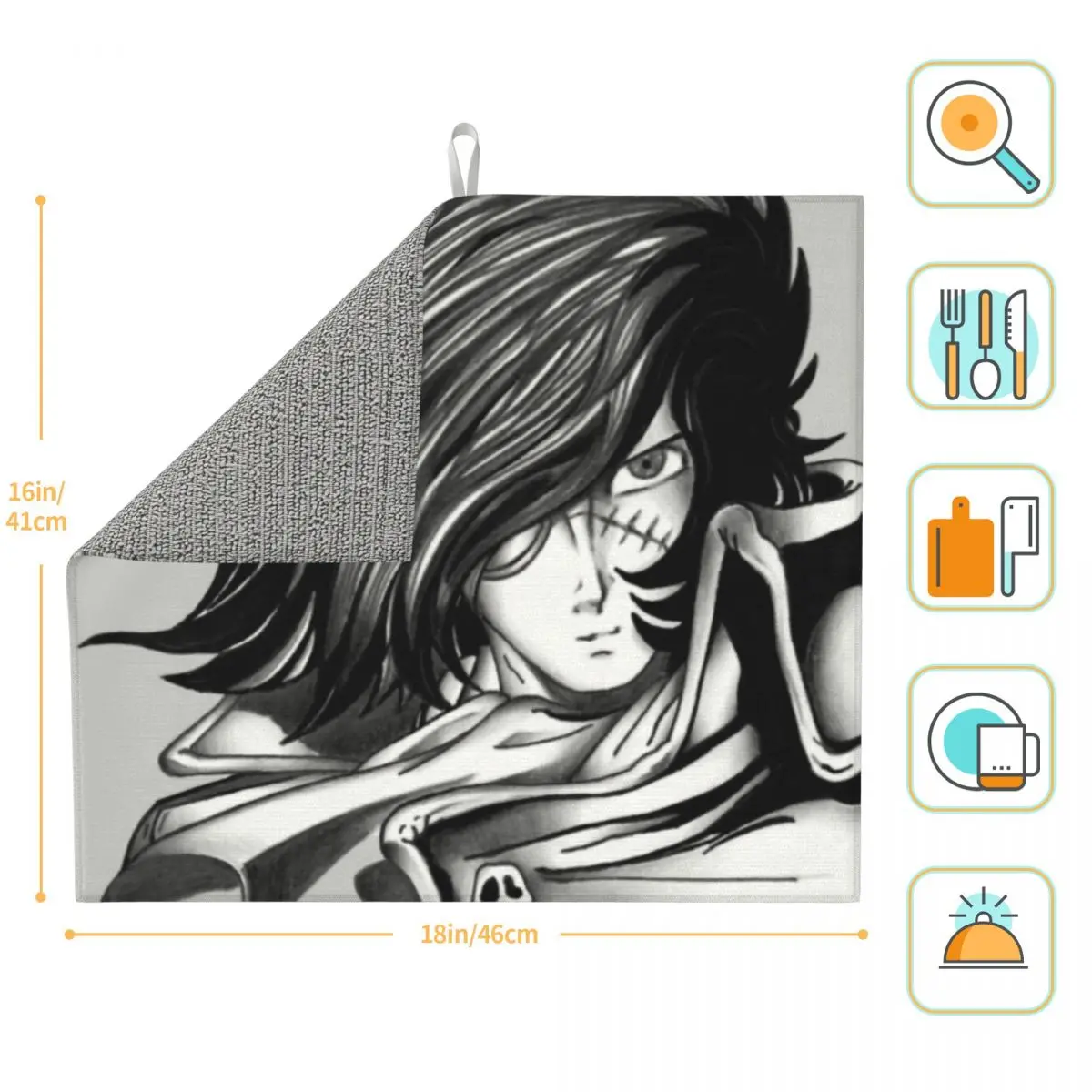 Коврик для посуды Captain Harlock хорошо впитывающий Быстросохнущий кухонный коврик из