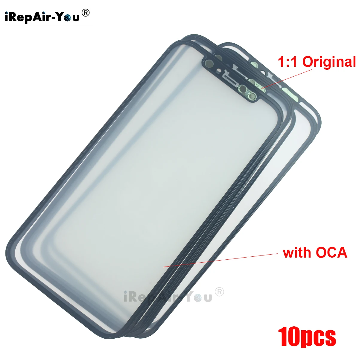 

10pcs 1:1 Ori Replacement Front Outer Screen Glass Lens with OCA For Apple iPhone 15 14 13 12 11 Pro Max X XS Touch Panel Repair