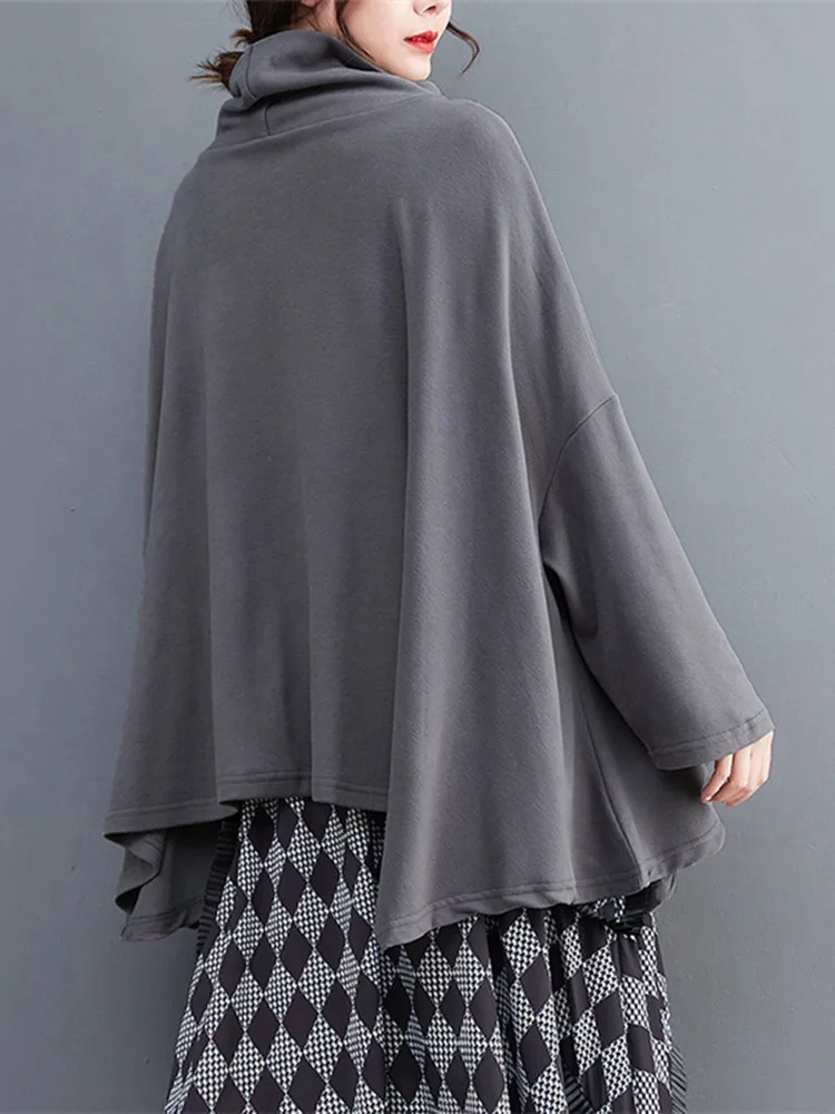 

2023 Spring New Fashion High Neck Sweater Thin Loose Versatile Top Women