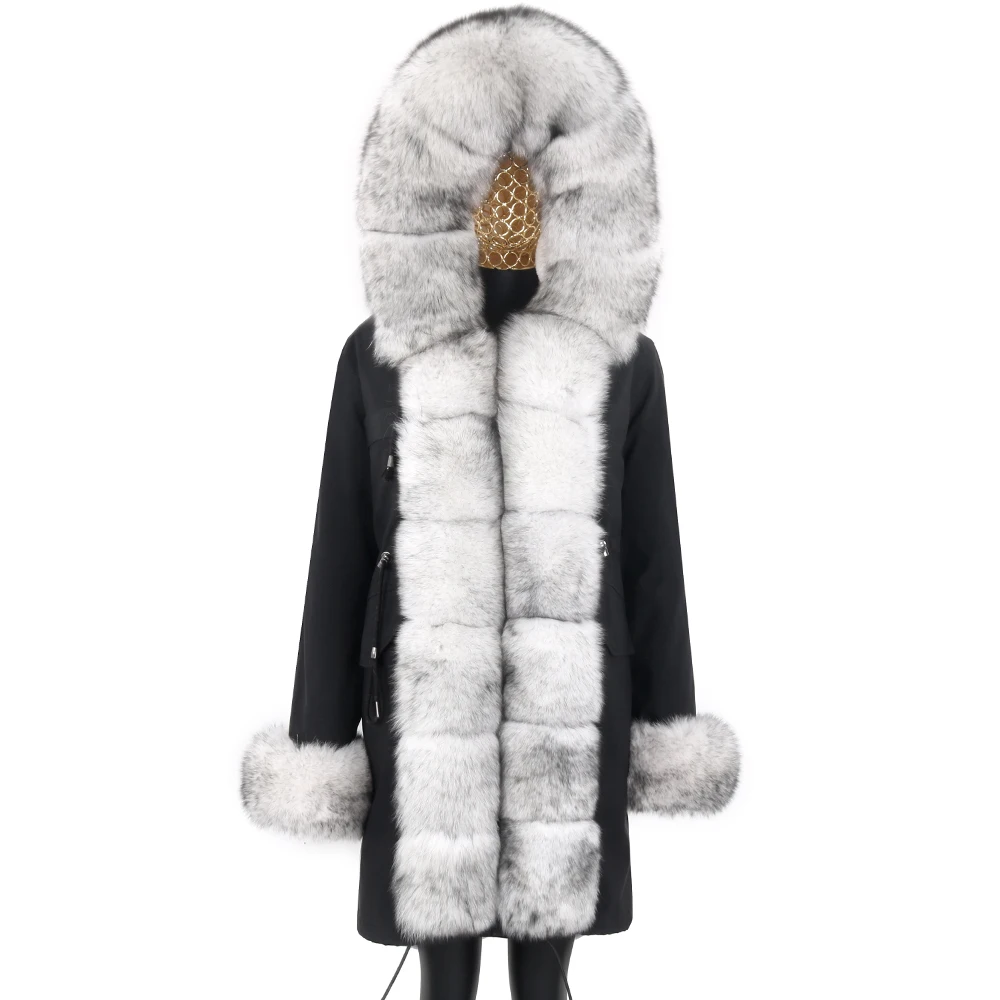 2022 Winter Jacket Women Waterproof Long Parka Real Fur Coat Natural Fox Fur Collar Hood Warm Streetwear Detachable New Fashion