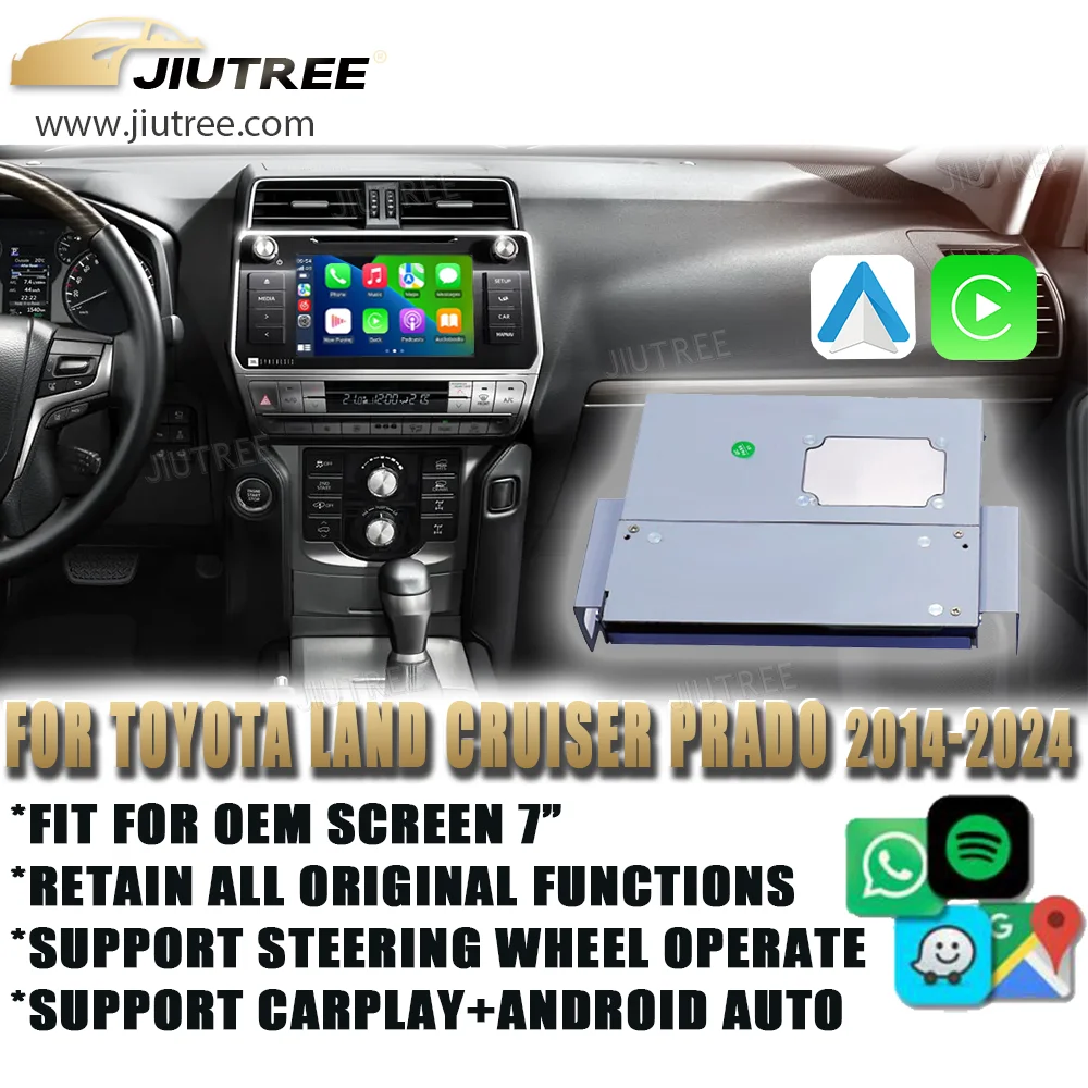 Система Linux для Toyota Land CruiserPrado 2014-2024 беспроводная Apple CarPlay Android Auto стерео обновление