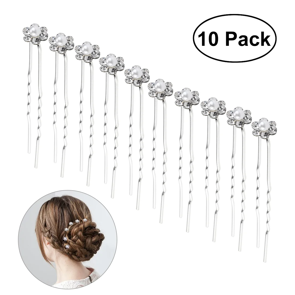 

Ladies for Headwear Hair Clips Hair Accessory U-shaped Charming Bridal Pearl Hairpins 10pcs