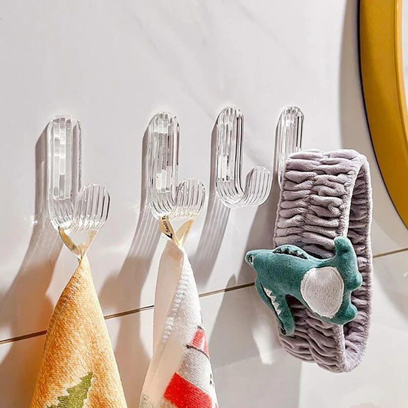 

Акриловый Органайзер с крючками, прозрачный самоклеящийся органайзер, настенный крючок для хранения, вешалка для одежды, полка, вешалка