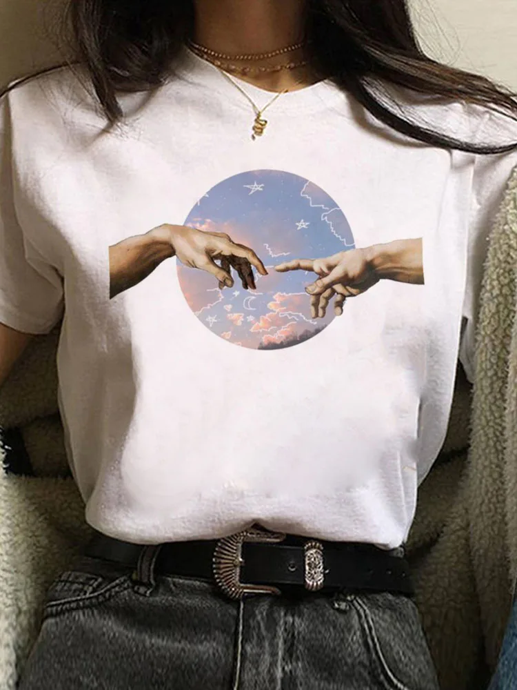 Футболка Vaporwave с изображением Микеланджело эстетическая футболка женская модная