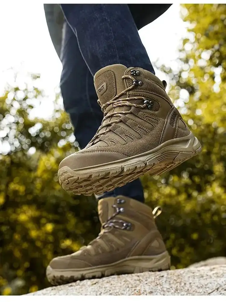 

Мужские ботинки с высоким берцем, водонепроницаемые походные ботинки большого размера, военные ботинки, тактические ботильоны, бесплатная доставка, Осень-зима