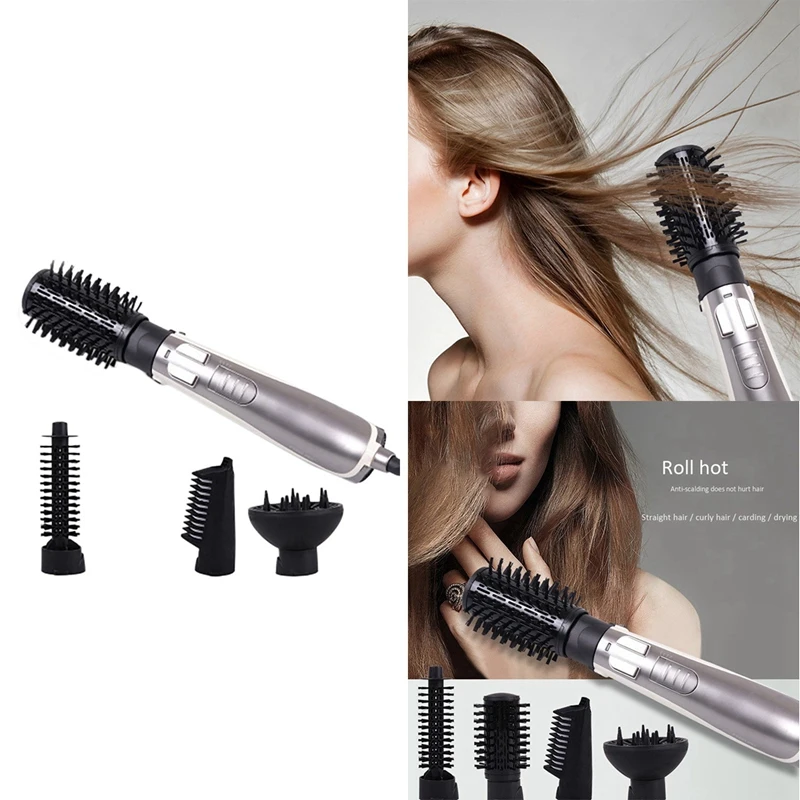 

Hot 4In1 Hair Dryer Brush Hair Dryer Hair Curler Straightener Dryer Brush In Negative Ion Hair Blow Dryer Styler