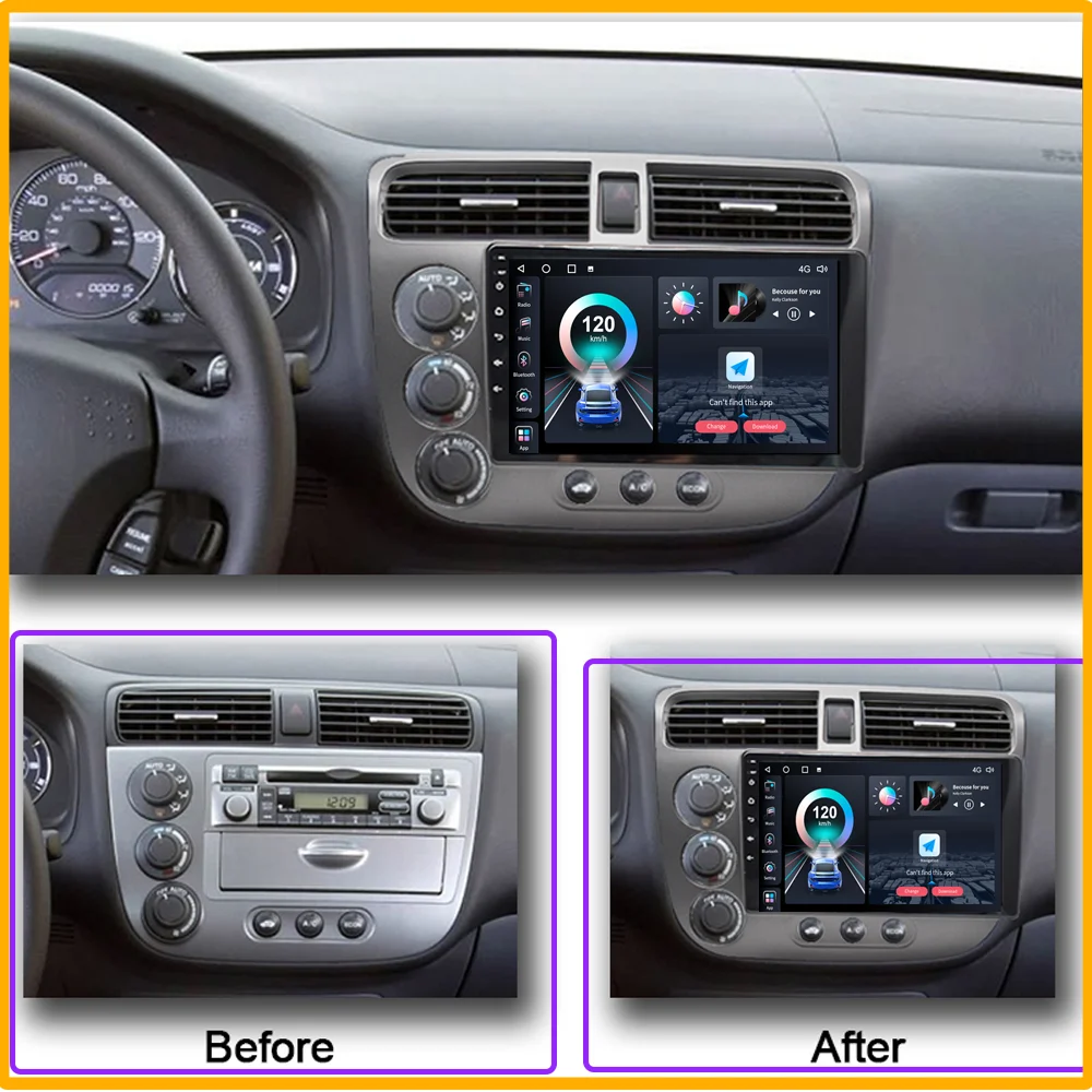 Автомагнитола для Honda CIVIC RHD 2000-2006 2 din Android автомобильный мультимедийный