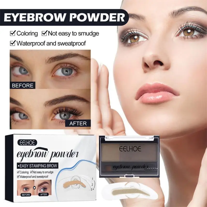 

New Eyebrow Pow Natural Two-color Eyebrow Eyebrow Enhancers Cosmetics Waterproof Eyes Sweat-proof