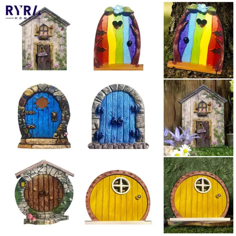 

6Pcs Fairy Door For Tree Outdoor Garden Miniature Figurines Garden Decoration Tree Windows Sculpture Fairy Kids Gift Fairy New