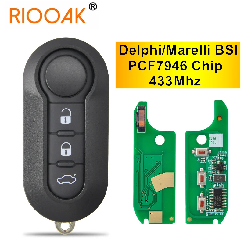 

433.92 ASK PCF7946 Delphi / Marelli Car Smart Key Car Remote Key For Fiat 500L MPV Ducato Citroen Jumper Peugeot Boxer 2008-2015